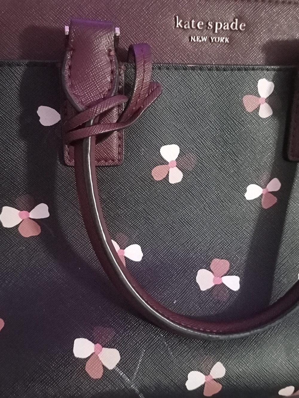 kate spade Black Tote with Pink Floral Print